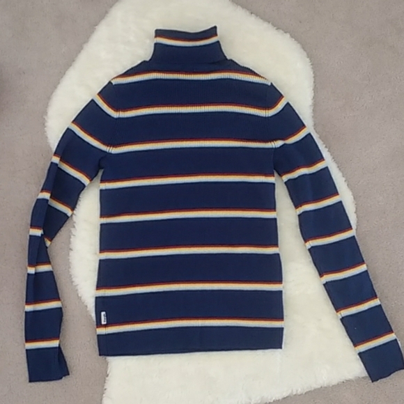 Wrangler Blue Rainbow Striped Turtleneck Sweater XS - Picture 5 of 6
